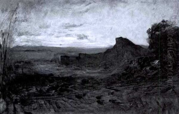 Paysage Crepusculaire Oil Painting by Auguste Francois Ravier