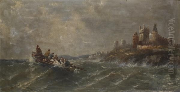 Barques Pres Des Cotes Oil Painting by Ferdinand Bonheur