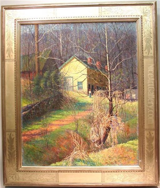 Spring Landscape, New Hope, Pa. Oil Painting by Stanley L. Reckless