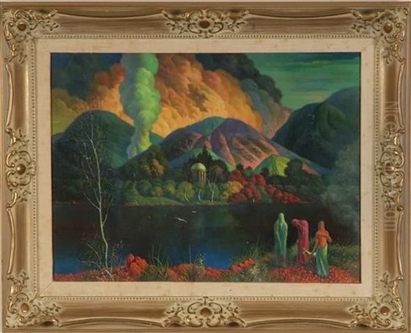 Silence, Surreal Landscape Oil Painting by Stanley L. Reckless