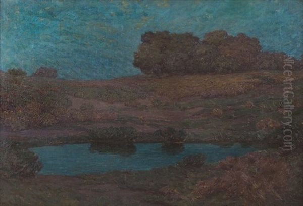 Nocturnal Landscape Oil Painting by Granville S. Redmond