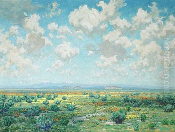 High Desert In Bloom Oil Painting by Granville S. Redmond