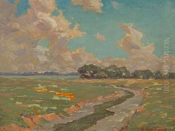 River And Oaks Oil Painting by Granville S. Redmond