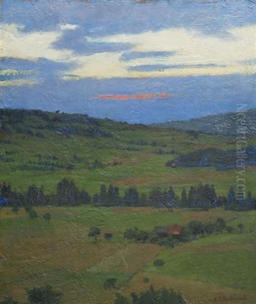 Coucher De Soleil A Bulle Oil Painting by John J. Redmond