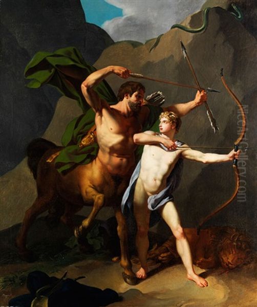 L'education D'achille (die Erziehung Des Achilles) Oil Painting by Jean-Baptiste Regnault