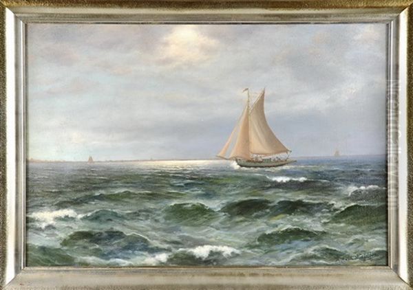 Segel Auf See Oil Painting by Alexander Reich-Staffelstein