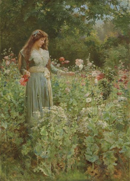 Gathering Poppies Oil Painting by Robert Payton Reid