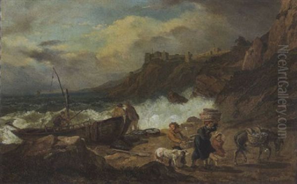 Landende Fischer Oil Painting by Franz Reinhold