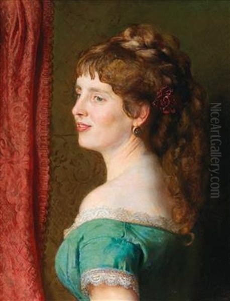 The Second Wife Of The Artist Oil Painting by Johann Baptist Reiter