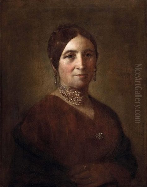 Damenportrat Oil Painting by Johann Baptist Reiter