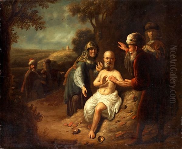 Job Plagas Oil Painting by  Rembrandt van Rijn