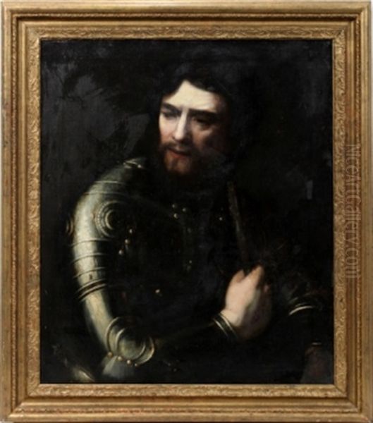Portrait: Man In Armor Oil Painting by  Rembrandt van Rijn