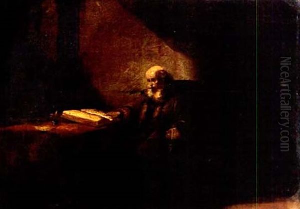Philosoph Vor Foliant Oil Painting by  Rembrandt van Rijn