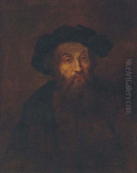 Portrait Of A Bearded Man Oil Painting by  Rembrandt van Rijn