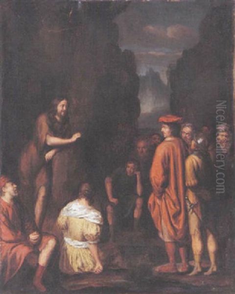 The Preaching Of John The Baptist Oil Painting by  Rembrandt van Rijn