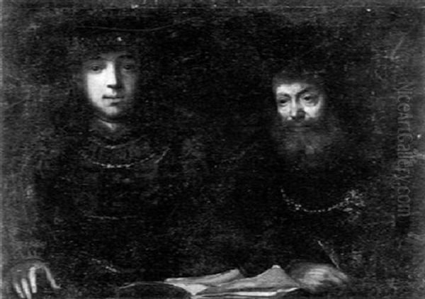Two Men Oil Painting by  Rembrandt van Rijn