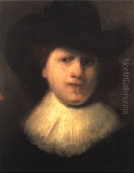 Bildnis Eines Herrn Mit Hut Oil Painting by  Rembrandt van Rijn
