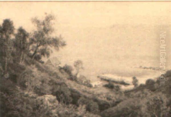 Glimpse Of The Island From Cornie, Arran Oil Painting by George Melvin Rennie