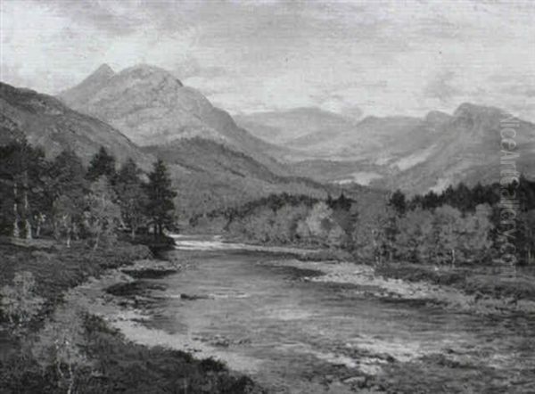 Cairngorms From Morrone Near Braemar Oil Painting by George Melvin Rennie