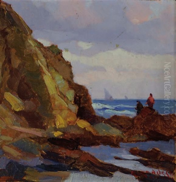 Figure Sulla Scogliera Oil Painting by Renuccio Renucci