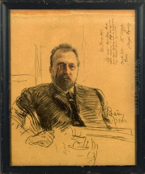 Portrait Of Pyotr Petrovich Gnedich Oil Painting by Ilya Repin