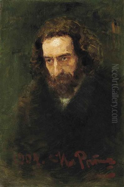 Portrait Of Pavel Blaramberg (1841-1907) Oil Painting by Ilya Repin