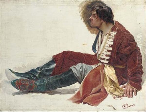 A Bemused Moment Oil Painting by Ilya Repin