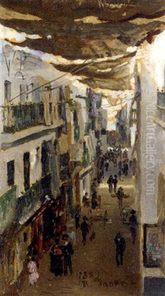 A Street In Seville Oil Painting by Ilya Repin
