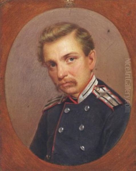Kleines Bildnis Eines Offiziers Oil Painting by Ilya Repin