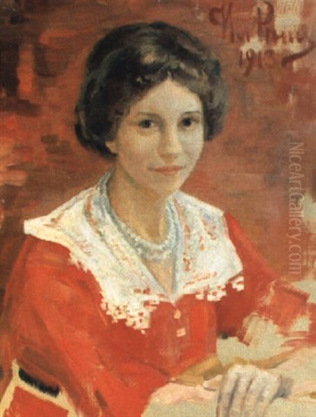 Ung Kvinnas Portratt Oil Painting by Repin Iliya
