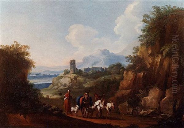 Paesaggio Con Viandanti Oil Painting by Pandolfo Reschi