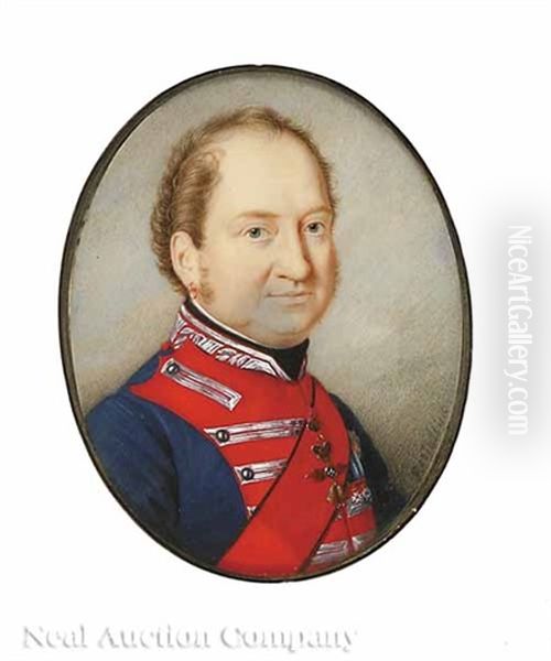An Officer Wearing The French Legion Of Honor Medal Oil Painting by Carlo Restallino