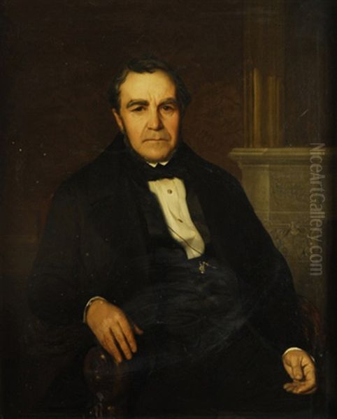 Retrato De Don Gregorio Lopez Mollinedo Oil Painting by Carlos Luis de Ribera y Fieve