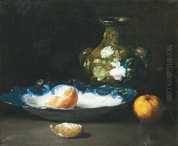 Nature Morte Aux Oranges Oil Painting by Germain Theodore Ribot