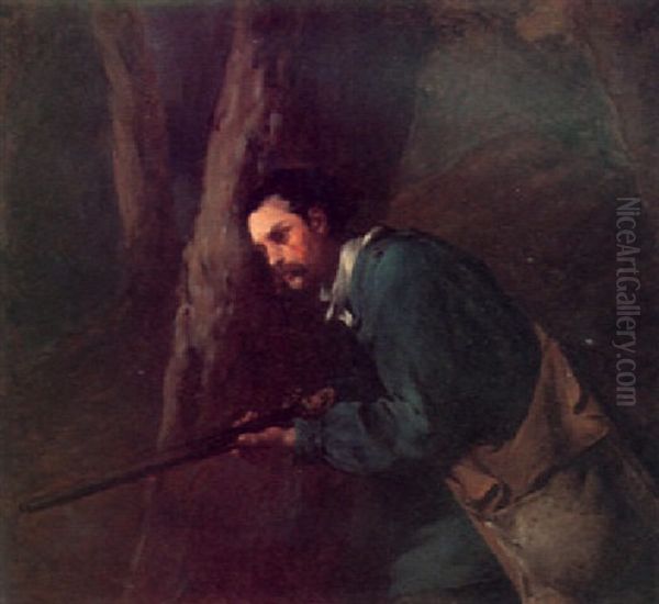The Hunter Oil Painting by Theodule Ribot