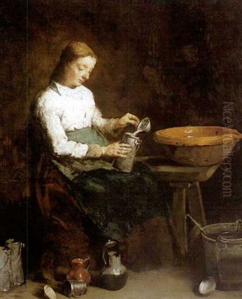 The Young Kitchen Maid by Theodule Augustine Ribot