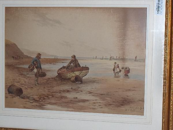 On The Shore Oil Painting by Kate E. Booth