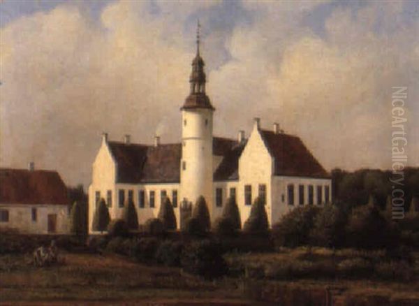 Parti Fra Herregarden Overgaard Oil Painting by Ferdinand Richardt