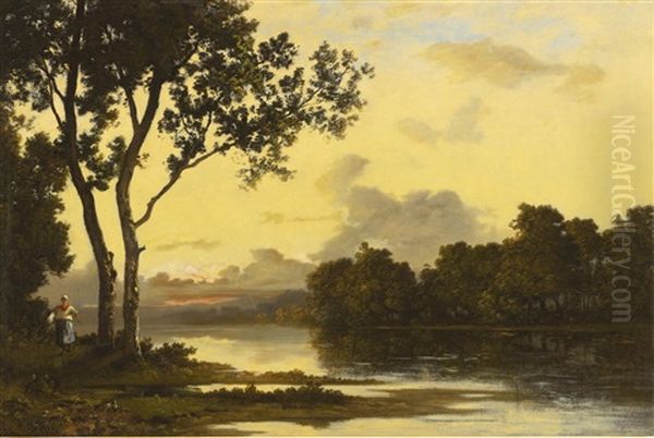 Late Summer Sun Oil Painting by Leon Richet