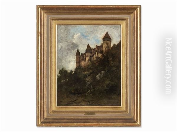 View Of A Castle Oil Painting by Leon Richet