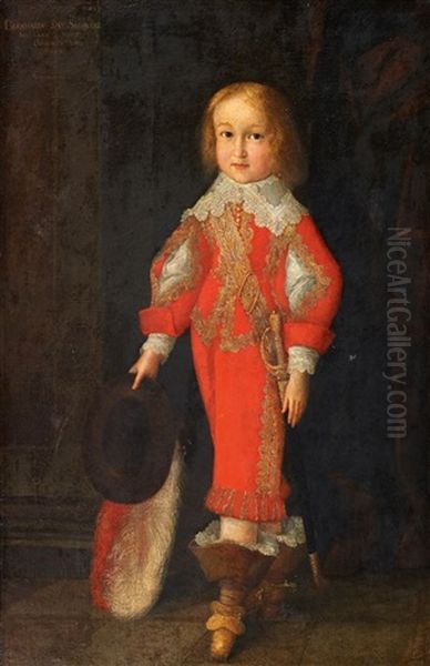 Portrat Des Bernhard Von Sachsen-jena (1638-1678) Als Funfjahriger Oil Painting by Christian I Richter