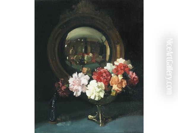 In The Looking Glass Oil Painting by Herbert Davis Richter