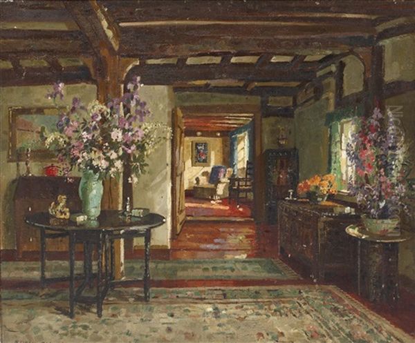 Cottage At Blenbury Oil Painting by Herbert Davis Richter