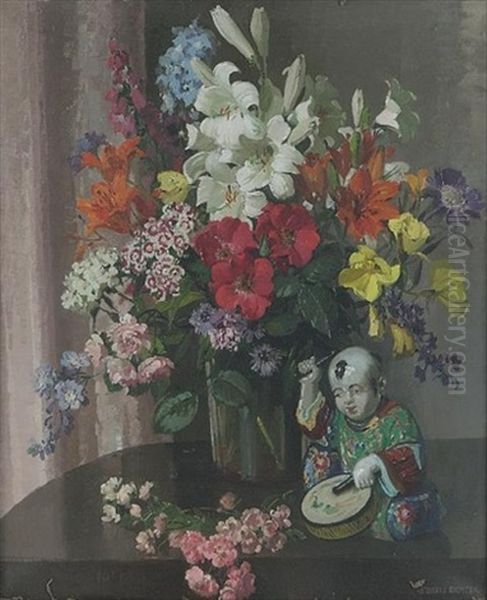 Tribute To China Oil Painting by Herbert Davis Richter