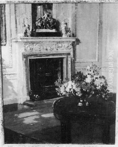 Room Interior Oil Painting by Herbert Davis Richter