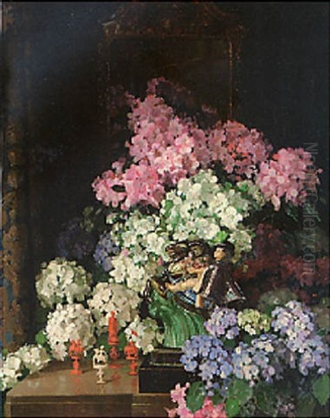 A Floral Symphony Oil Painting by Herbert Davis Richter