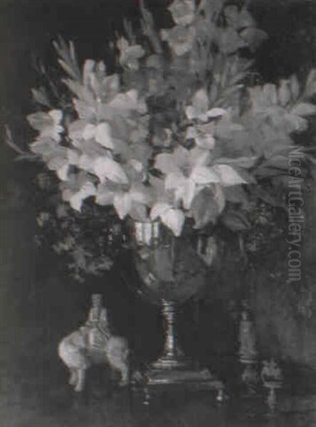 Gladiolus Oil Painting by Herbert Davis Richter
