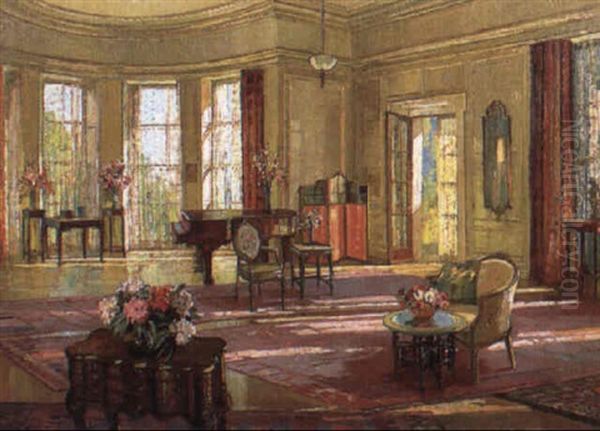 The Drawing Room, Spring Oil Painting by Herbert Davis Richter