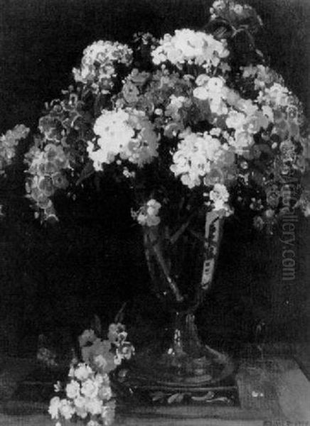 Phlox In A Vase Oil Painting by Herbert Davis Richter