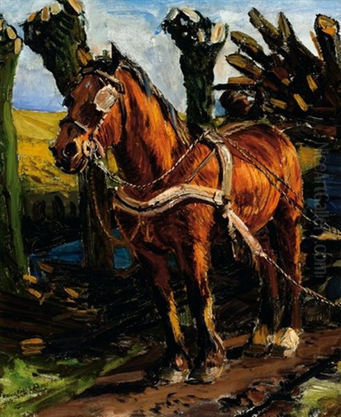 A Horse And Cart Oil Painting by Marius Richters